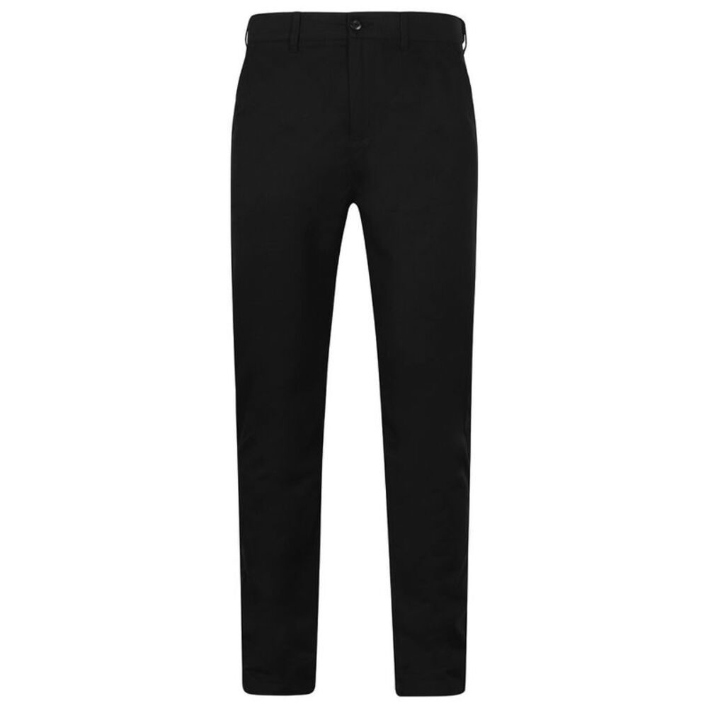 Henbury Mens Stretch Flex Waistband Chino Pants / Black